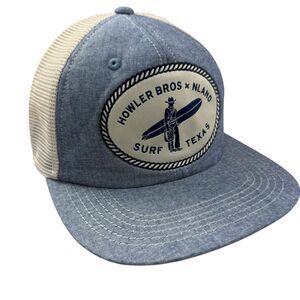 Howler Bros X Nland Surf Texas Snapback Trucker Hat Chambray Denim Brothers